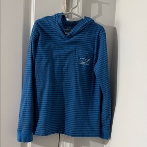 Vineyard Vines Navy and Black Striped Hoodie